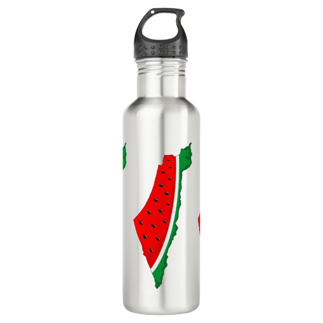 Palestine Map Watermelon Symbol of freedom 710 Ml Water Bottle (Front)