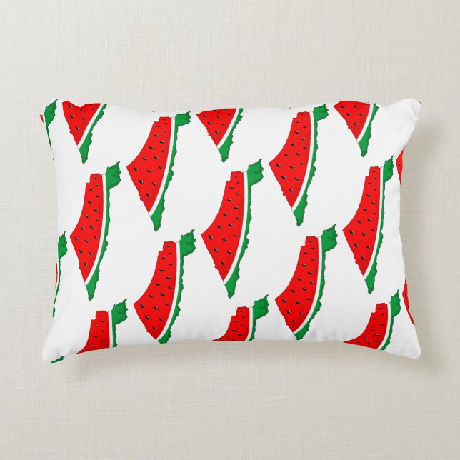Palestine Map Watermelon Symbol of freedom Accent Pillow (Front)
