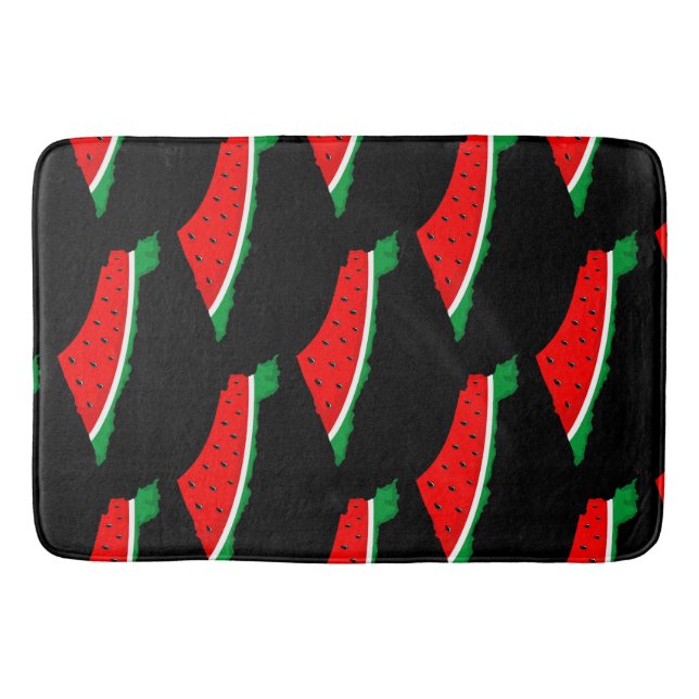 Palestine Map Watermelon Symbol of freedom Bath Mat (Front)
