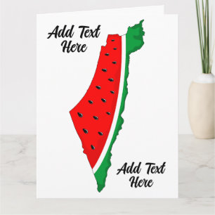 Palestine Map Watermelon Symbol of freedom Card