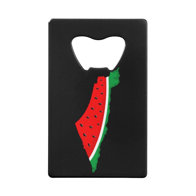 Palestine Map Watermelon Symbol of freedom Credit Card Bottle Opener (Front)