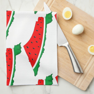 Palestine Map Watermelon Symbol of freedom Kitchen Towel