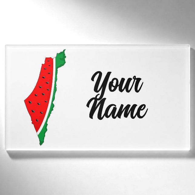 Palestine Map Watermelon Symbol of freedom       Name Tag (Front)