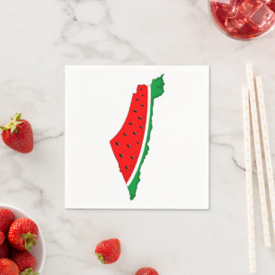 Palestine Map Watermelon Symbol of freedom  Napkin