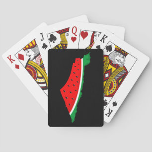 Palestine Map Watermelon Symbol of freedom Playing Cards