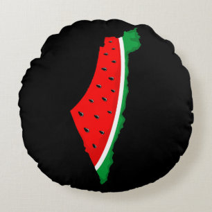 Palestine Map Watermelon Symbol of freedom  Round Pillow