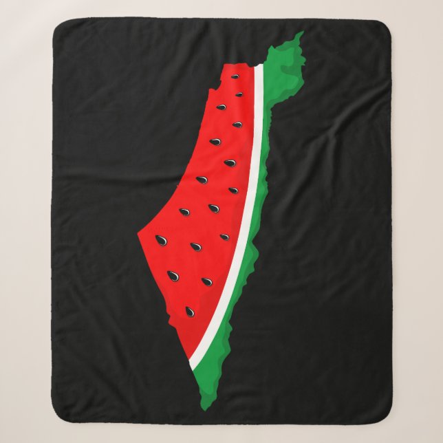Palestine Map Watermelon Symbol of freedom Sherpa Blanket (Front)