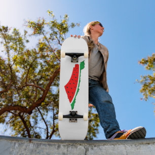 Palestine Map Watermelon Symbol of freedom  Skateboard