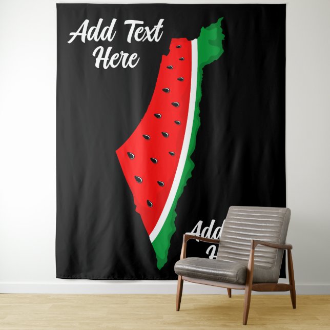 Palestine Map Watermelon Symbol of freedom Tapestry (In Situ)