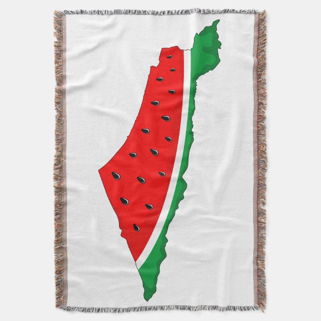 Palestine Map Watermelon Symbol of freedom  Throw Blanket (Front Vertical)
