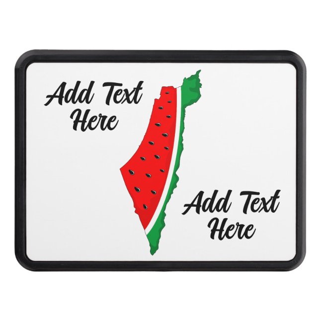Palestine Map Watermelon Symbol of freedom Trailer Hitch Cover (Front)