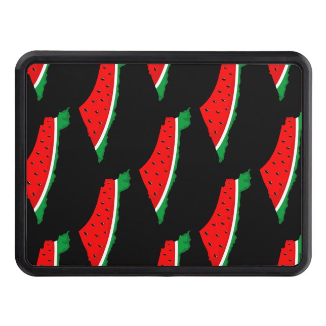 Palestine Map Watermelon Symbol of freedom  Trailer Hitch Cover (Front)