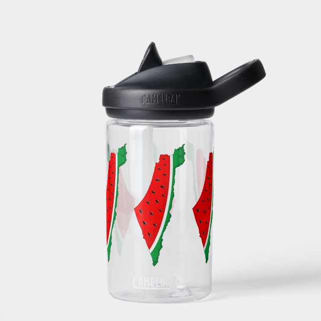 Palestine Map Watermelon Symbol of freedom Water Bottle (Left)