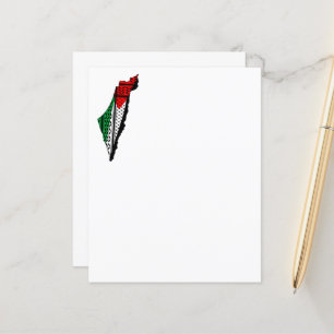 Palestine Map whith Flag and Keffiyeg Pattern