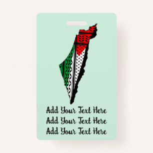 Palestine Map whith Flag and Keffiyeg Pattern Badge