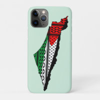 Palestine Map whith Flag and Keffiyeg Pattern