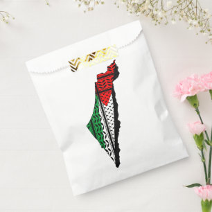 Palestine Map whith Flag and Keffiyeg Pattern Favour Bag