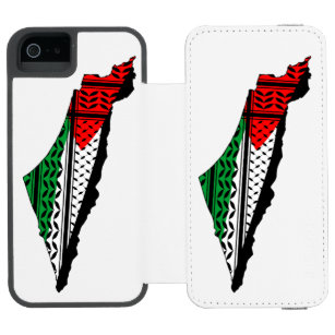 Palestine Map whith Flag and Keffiyeg Pattern Incipio Watson™ iPhone 5 Wallet Case