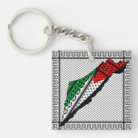 Palestine Map whith Flag and Keffiyeg Pattern