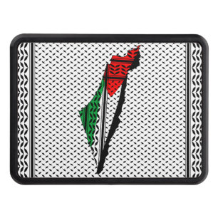 Palestine Map whith Flag and Keffiyeg Pattern Trailer Hitch Cover
