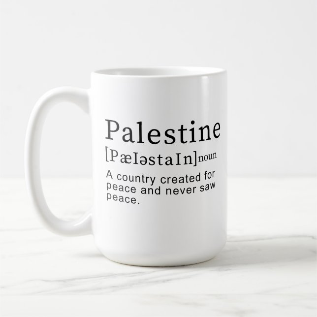 Palestine Meaning design Palestine Definition text Coffee Mug (Left)
