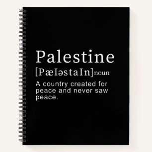 Palestine Meaning design Palestine Definition text Notebook