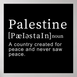 Palestine Meaning design Palestine Definition text Poster