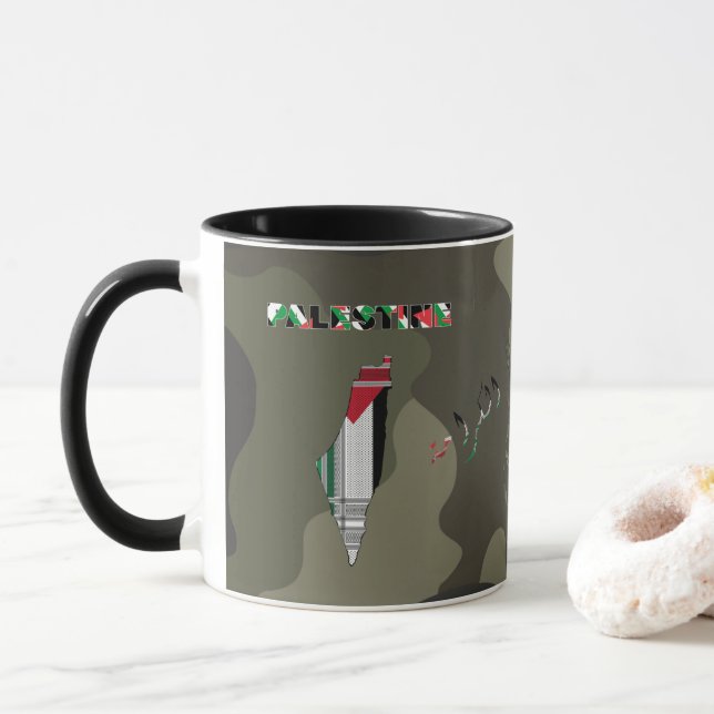 Palestine Mug - Palestinian Scarf Gift Mug (With Donut)