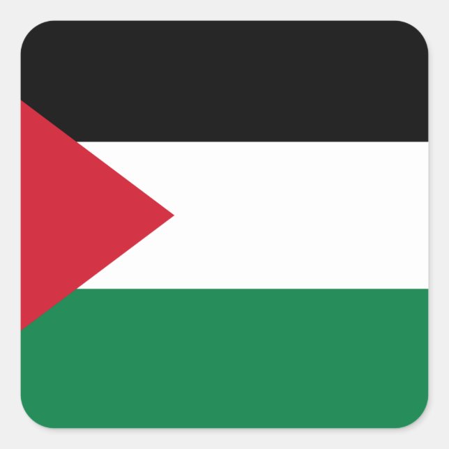 Palestine National World Flag Square Sticker (Front)