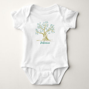 Palestine Olive Tree Personalized Baby Bodysuit 