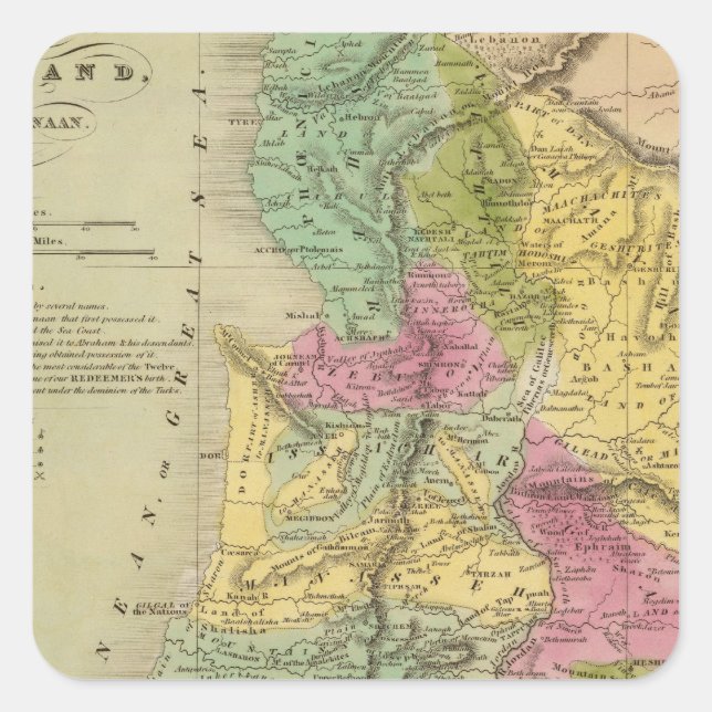 Palestine, or the Holy Land Square Sticker (Front)
