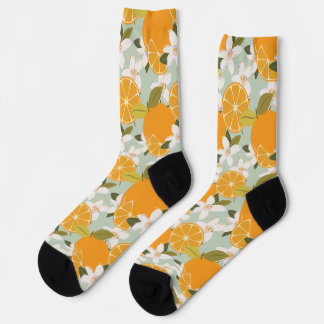 Palestine oranges vibrant colorful design socks