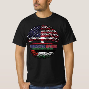 Palestine Palestinian American USA Tree Roots Flag T-Shirt