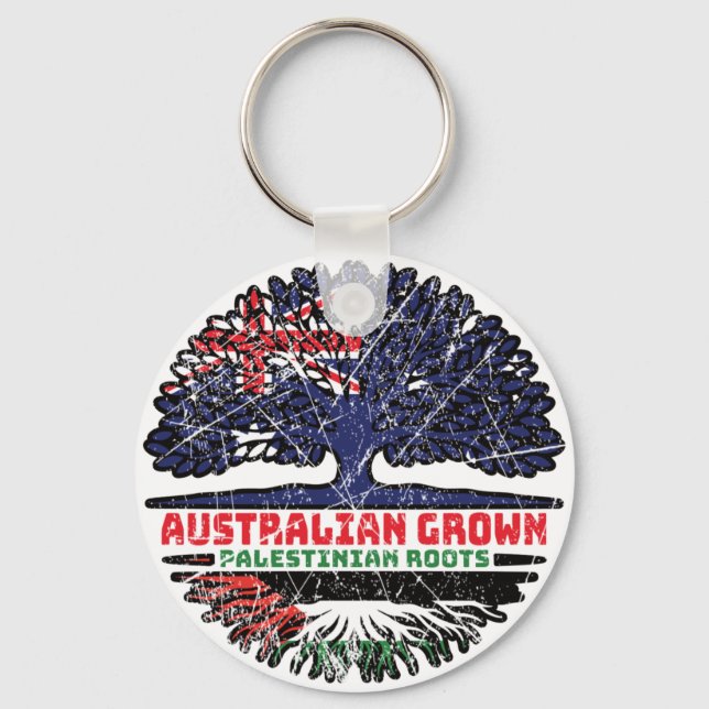 Palestine Palestinian Australian Australia Tree Keychain (Front)