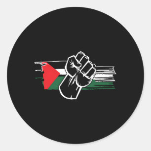 Palestine Palestinian Fist Proud Palestine Flag Classic Round Sticker