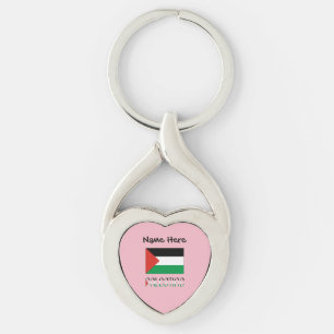 Palestine Palestinian Flag Black Personalization Keychain
