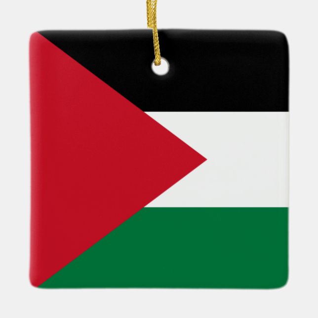 Palestine (Palestinian) Flag Ceramic Ornament (Front)