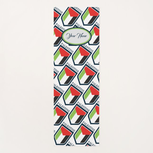 Palestine & Palestinian flag Customized Yoga Mat (Front)
