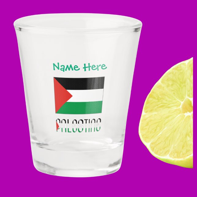 Palestine Palestinian Flag Green Personalized  Shot Glass (Creator Uploaded)