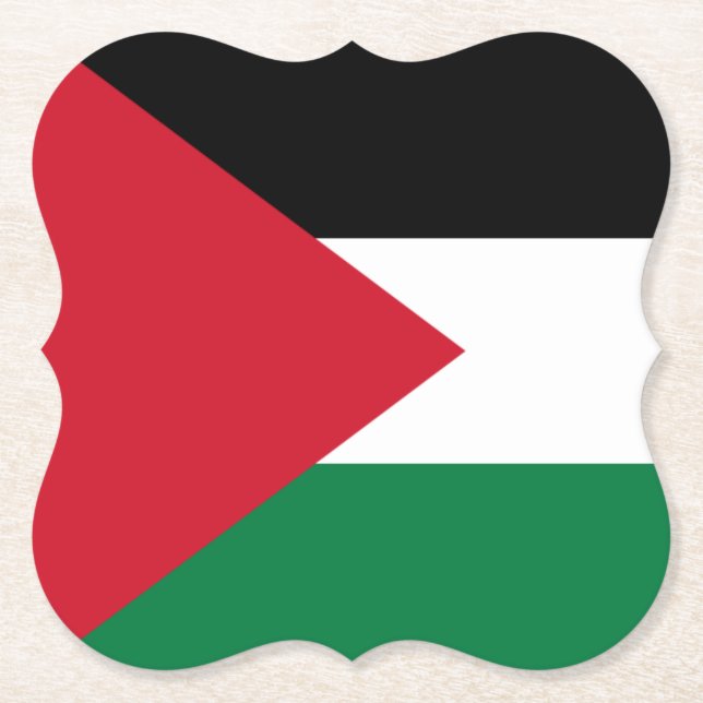 Palestine (Palestinian) Flag Paper Coaster (Front)