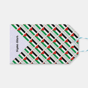 Palestine Palestinian Flag Tiled Black Personal Gift Tags
