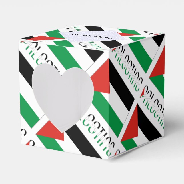 Palestine Palestinian Flag Tiled Personalized Name Favor Box (Front Side)
