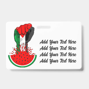 Palestine resistance fist on Watermelon Badge