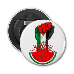 Palestine resistance fist on Watermelon Bottle Opener