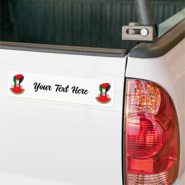Palestine resistance fist on Watermelon Bumper Sticker (On Truck)