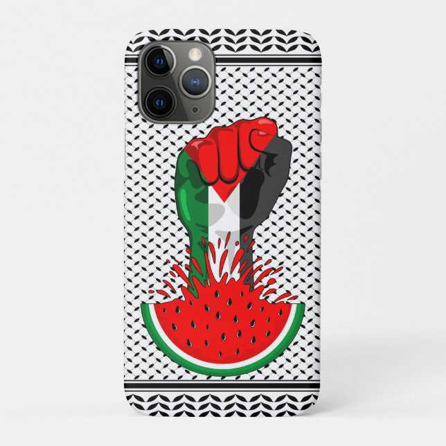 Palestine resistance fist on Watermelon Case-Mate iPhone Case (Back)
