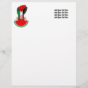 Palestine resistance fist on Watermelon Letterhead