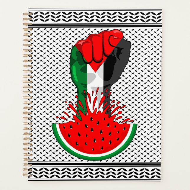 Palestine resistance fist on Watermelon Planner (Front)