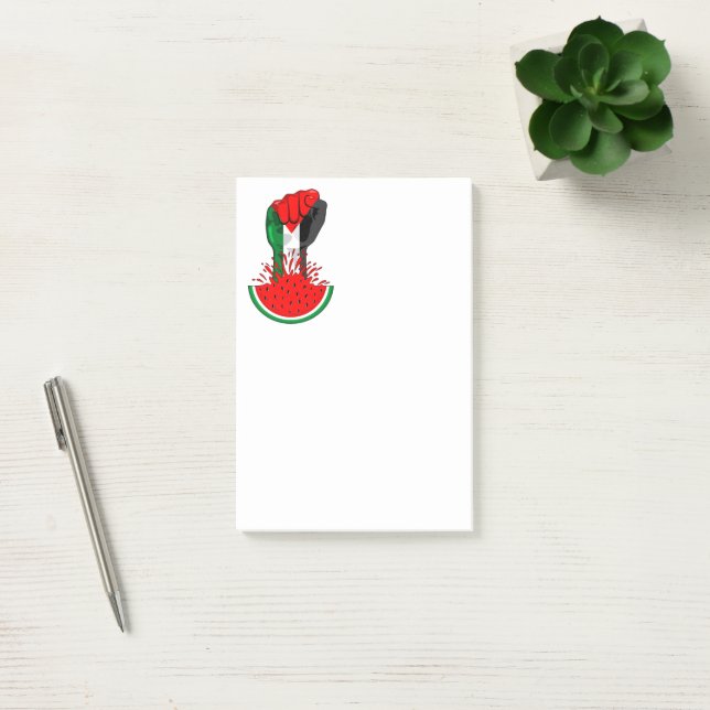 Palestine resistance fist on Watermelon Post-it Notes (Office)