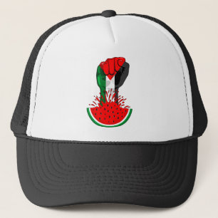 Palestine resistance fist on Watermelon Trucker Hat